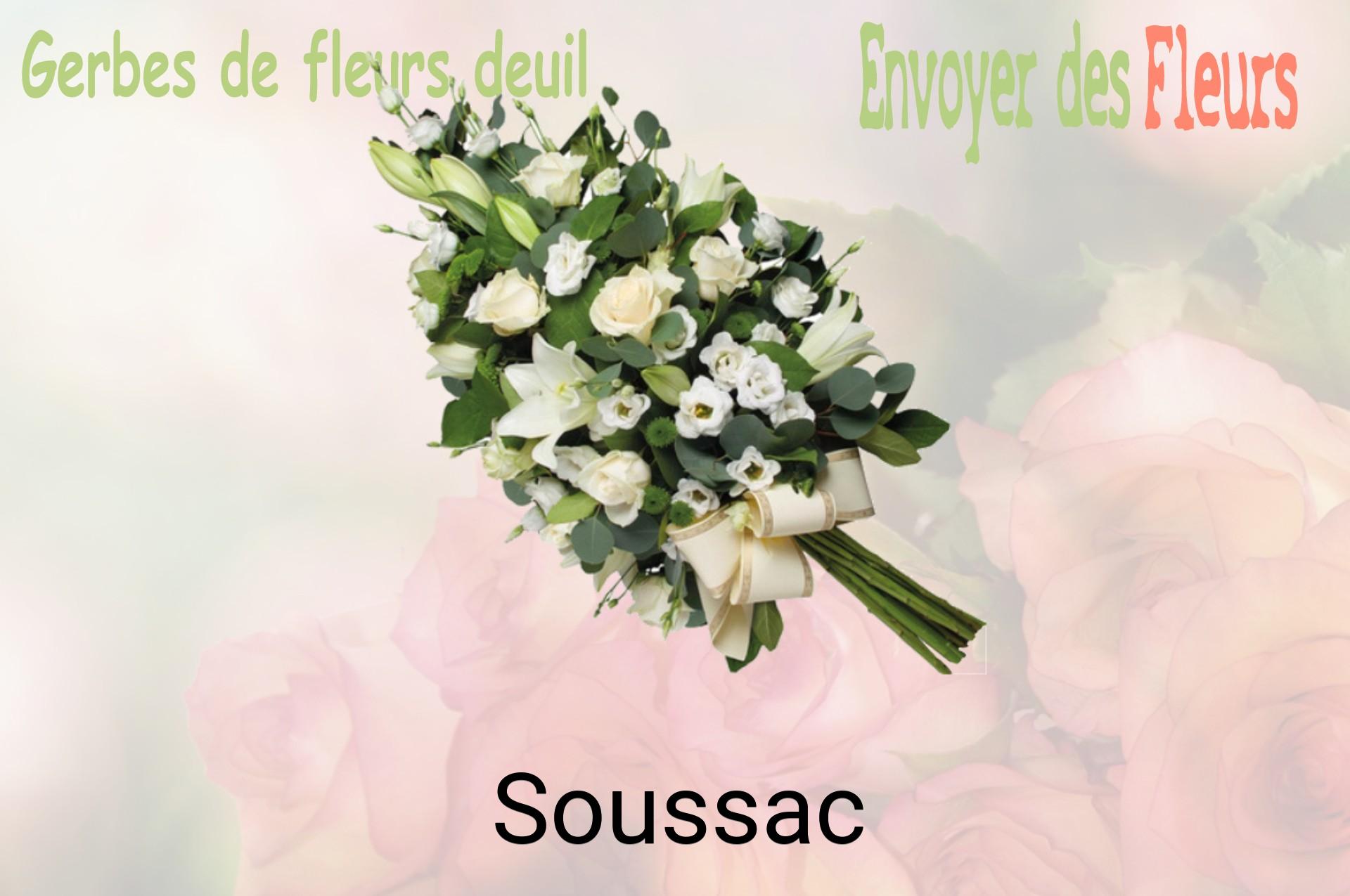 Gerbe de fleurs de deuil livrée à Soussac